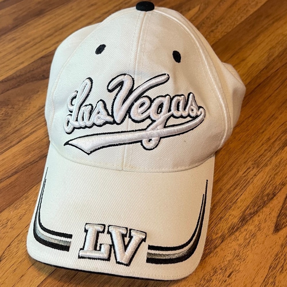 Las Vegas Baseball Cap Mens One Size White Acrylic Embroidered Strapback Hat